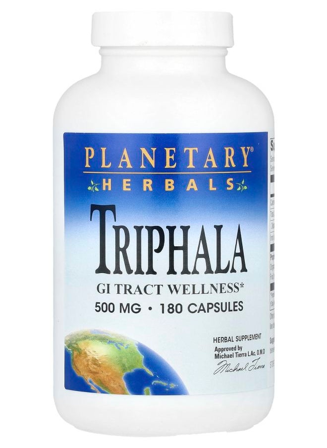 PLANETARY HERBALS Triphala 2000 mg 180 Capsules (500 mg per Capsule) 