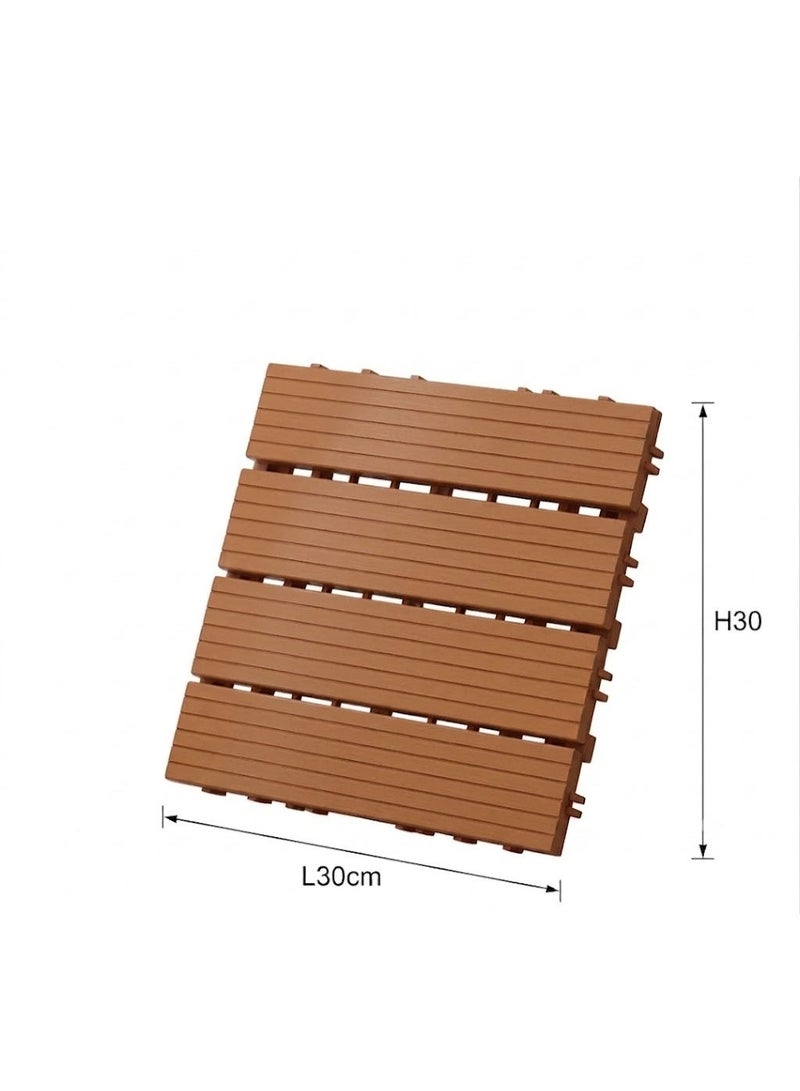 Plastic Deck Tiles Waterproof Interlocking  All-Weather Patio Flooring & Balcony Pavers Easy-Snap Outdoor Decking Tiles for Porch & Garden 10pcs - Image 2