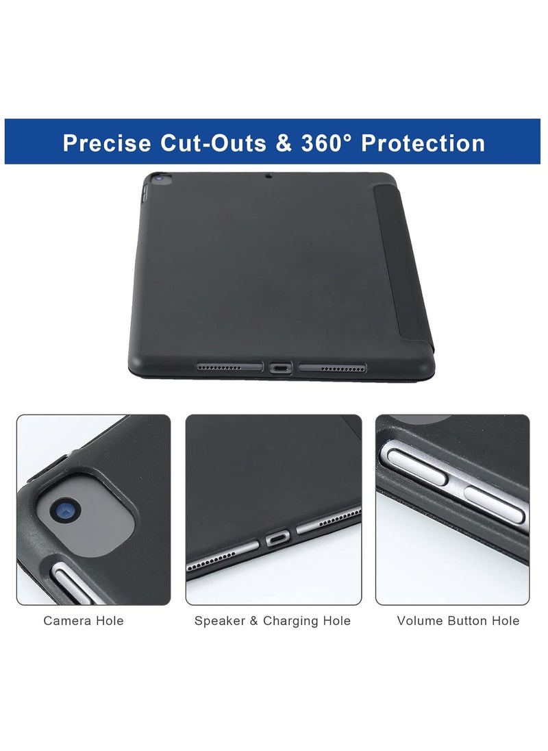 iPad 10.2 Inch Case – Compatible with iPad 9th Generation 2021, iPad 8th Generation 2020 & iPad 7th Generation 2019 – 5-in-1 Multiple Viewing Angles, Auto Wake/Sleep, Soft Back Cover, Black – Slim, Durable, and Protective Design