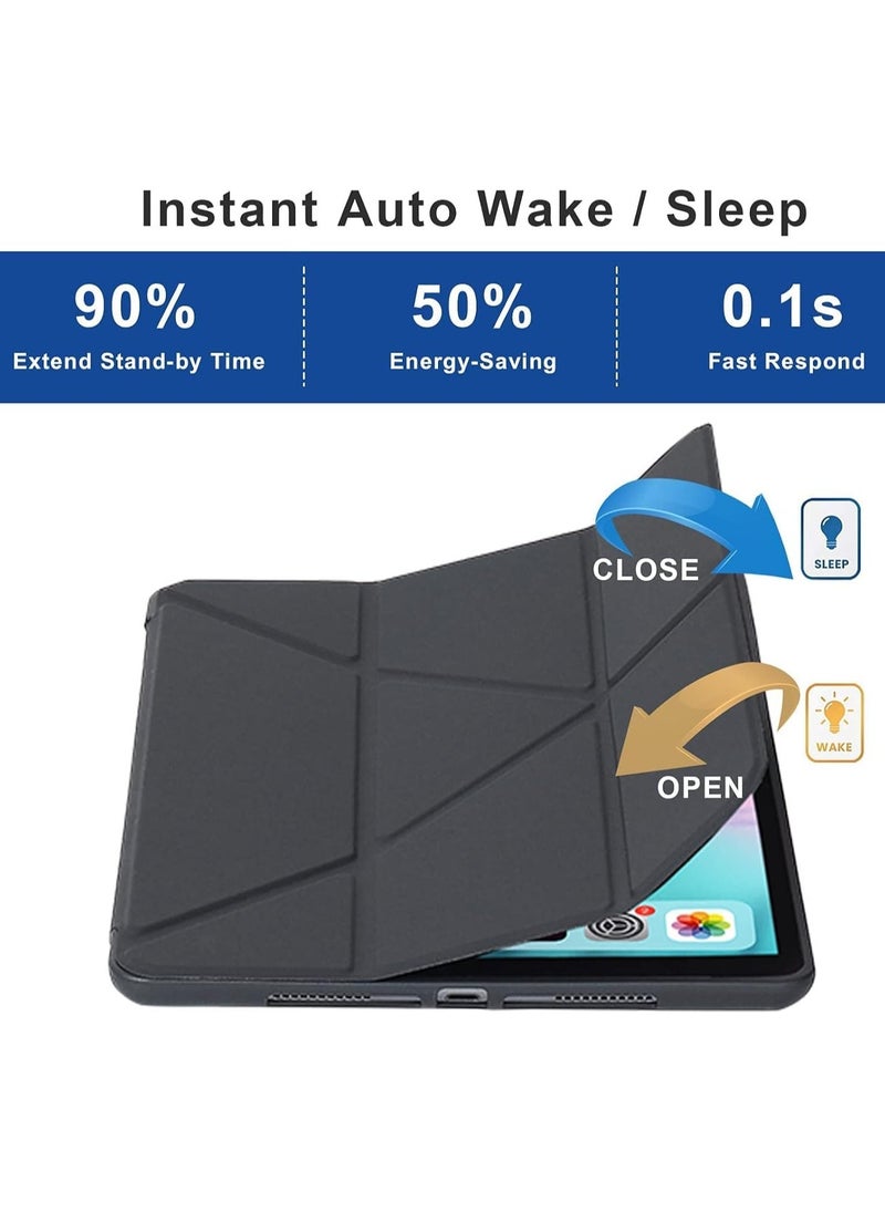 iPad 10.2 Inch Case – Compatible with iPad 9th Generation 2021, iPad 8th Generation 2020 & iPad 7th Generation 2019 – 5-in-1 Multiple Viewing Angles, Auto Wake/Sleep, Soft Back Cover, Black – Slim, Durable, and Protective Design