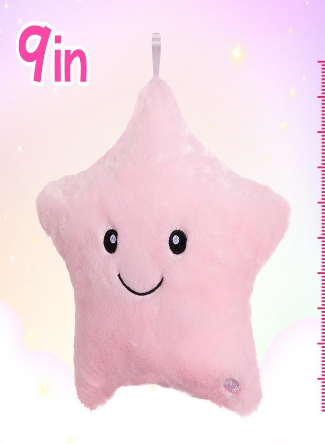 WEWILL 9'' LED Twinkle Star Soft Plush Pillow Toys Glowing Stuffed Star Light up Pillow Plush with Colorful Night Lights Birthday for Toddler Kids(Pink) - Image 4
