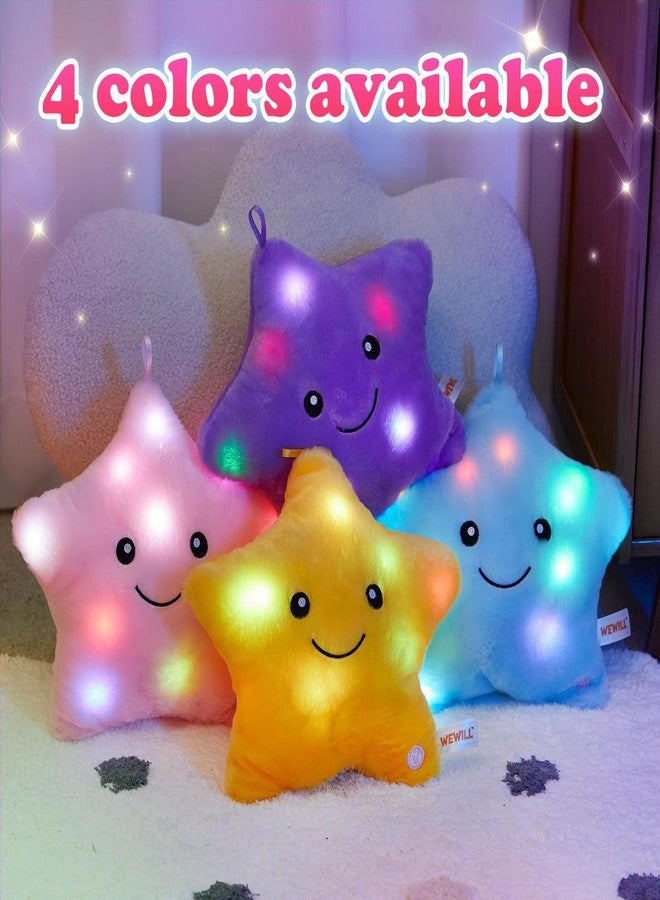 WEWILL 9'' LED Twinkle Star Soft Plush Pillow Toys Glowing Stuffed Star Light up Pillow Plush with Colorful Night Lights Birthday for Toddler Kids(Pink) - Image 5