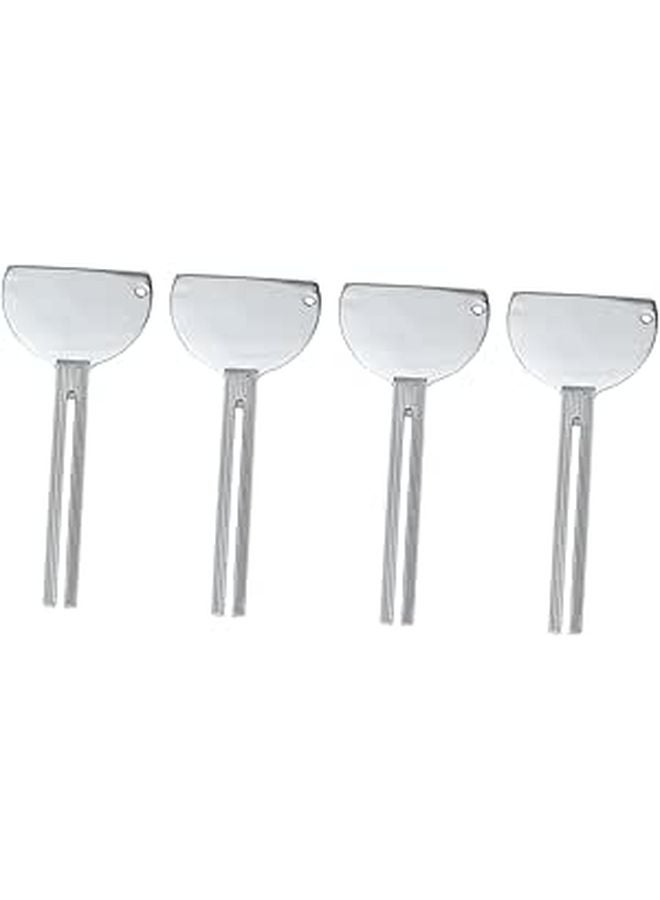 4pcs Stainless Steel Toothpaste Tube Squeezer Set Half Round Design for Hair Dye Creams Salon and Home Use - Image 1
