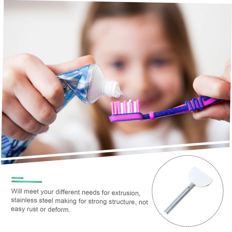 4pcs Stainless Steel Toothpaste Tube Squeezer Set Half Round Design for Hair Dye Creams Salon and Home Use - Image 3