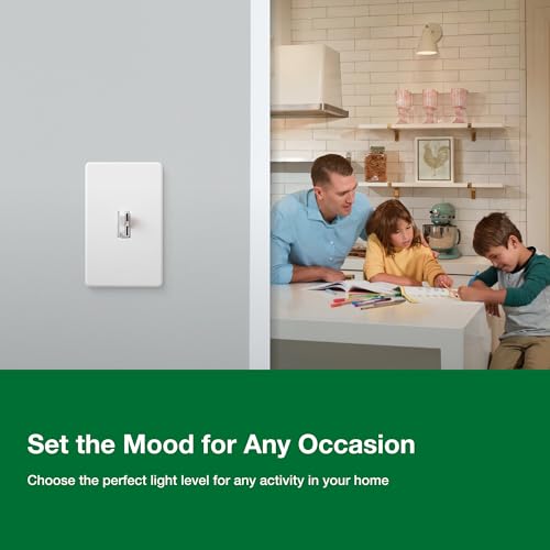 Lutron Ariadni/Toggler LED+ Dimmer Light Switch for Dimmable LED, Halogen and Incandescent Dimmer Switch, 150W, Single-Pole/3-Way, AYCL-153P-IV, Ivory - Image 4