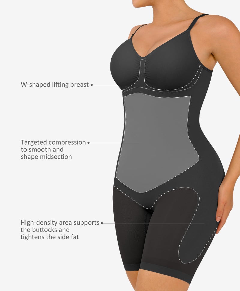 FeelinGirl Shapewear for Women Tummy Control Body Shaper Plus Size Seamless Full Body Waist Trainer Hip Enhancer Bodysuit Black XS/S - Image 3