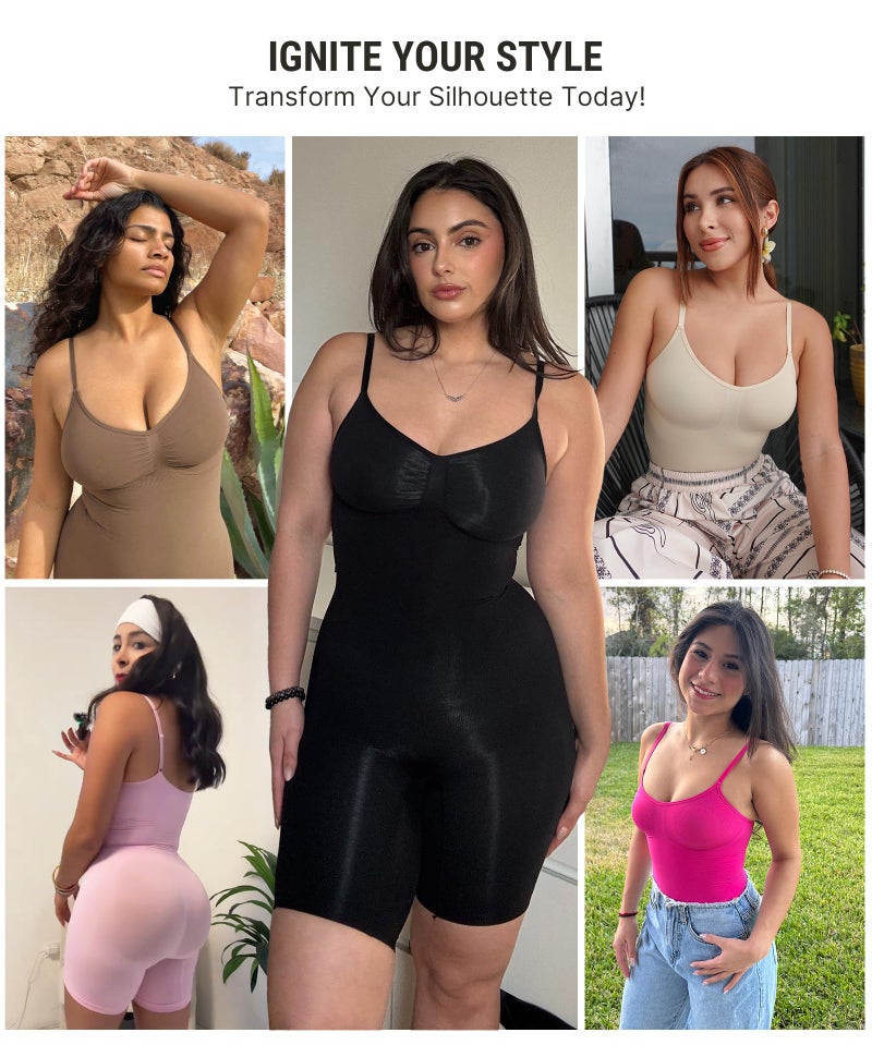 FeelinGirl Shapewear for Women Tummy Control Body Shaper Plus Size Seamless Full Body Waist Trainer Hip Enhancer Bodysuit Black XS/S - Image 5