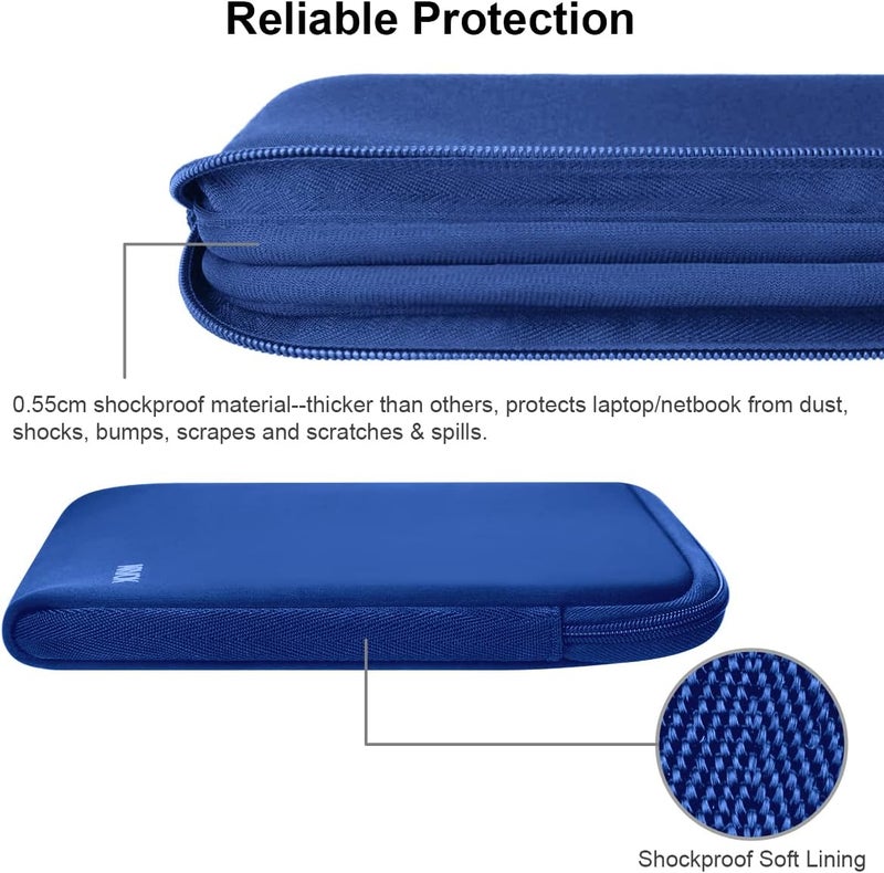 ARVOK 13 13.3 14 Inch Laptop Sleeve Case for MacBook Pro 14 2021/Water-Resistant Notebook Chromebook Computer Pocket Briefcase Carrying Bag Pouch Skin Cover for HP/Dell/Lenovo/Asus/Acer, Dark Blue - Image 4