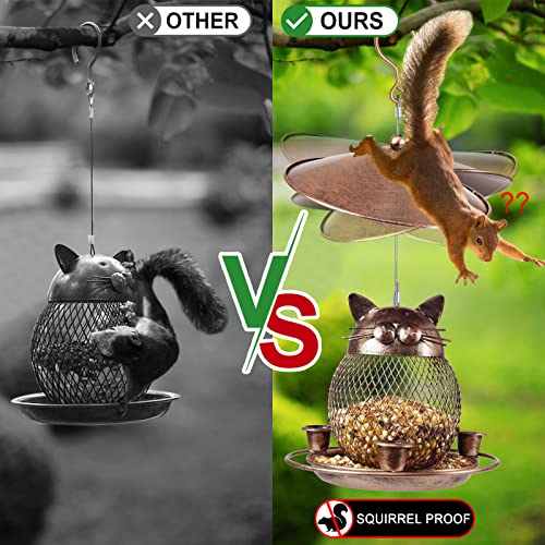 LBTING Bird Feeder for Outdoor, Squirrel Proof Metal Wild Bird Feeder Decoration for Hanging Outside Garden Yard, Cute Cat-Shaped - Image 4