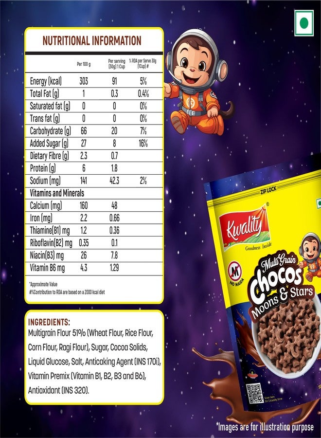 Kwality Multigrain Chocos Moons and Stars (375g Each (Pack of 2)) - Image 4