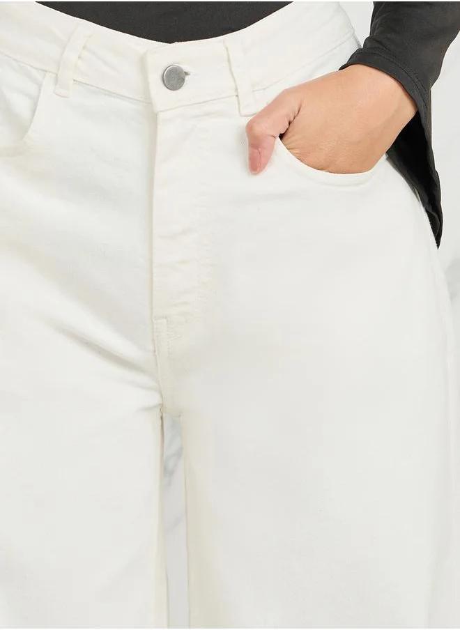 Styli High Rise Wide Leg Jeans