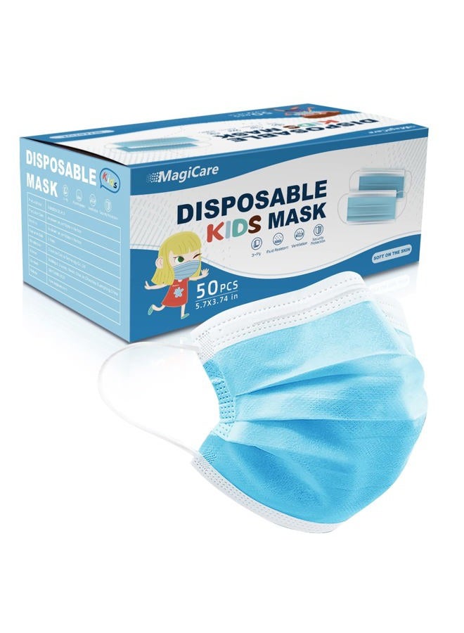 MagiCare Children's Disposable Face Masks - Kids Masks for ages 4-12 - 50pcs - Image 1
