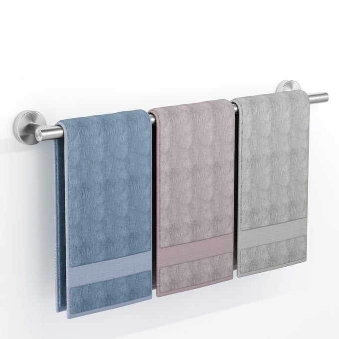 BRUSHED NICKEL TOWEL BAR 24 INCH TOWEL RACKS FOR BATHROOM WALL MOUNTED SUS304 STAINLESS STEEL BATHROOM TOWEL HOLDER TOTAL LENGTH 264 INCH TOWEL BARS