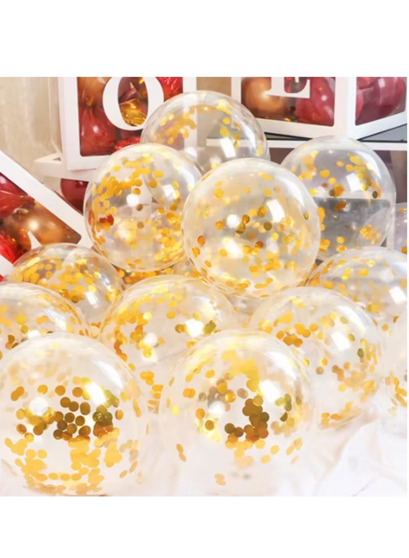 50 Or 40 Confetti Balloons Are Clear Balloons With Gold Confetti Inside / For holidays, parties and graduation parties and Birthday / Confetti Balloons are available in all popular colors - Image 3