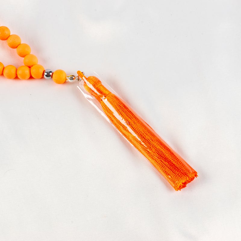 Orange Alabaster Stone Prayer Bead of 33 Beads - Image 4