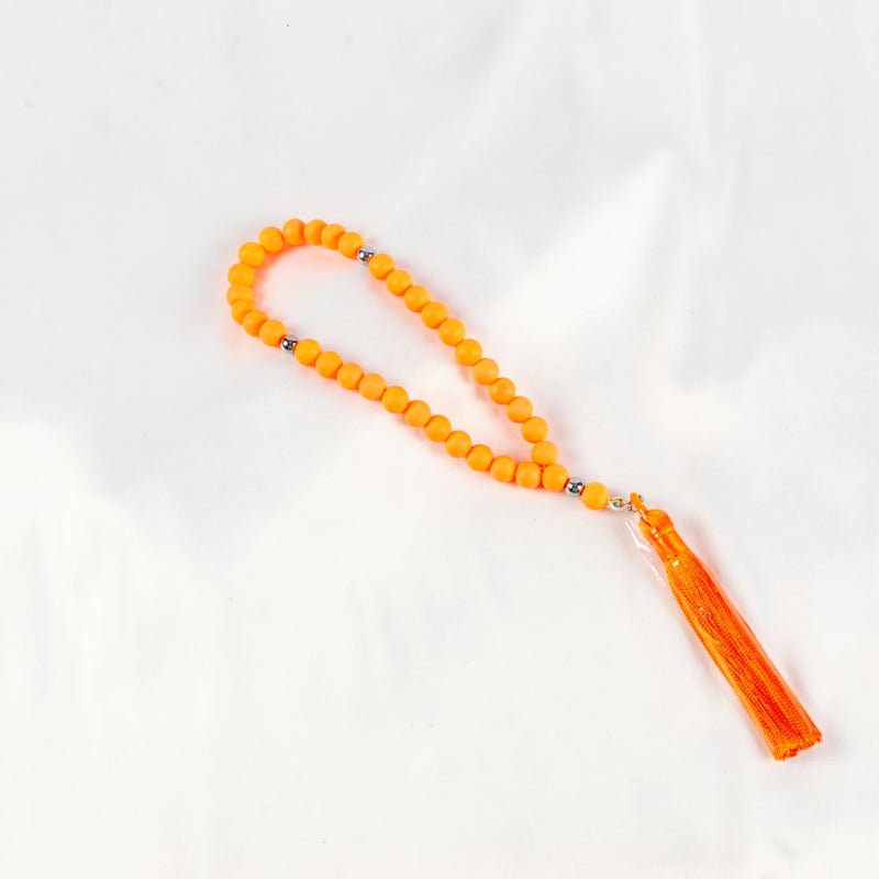 Orange Alabaster Stone Prayer Bead of 33 Beads - Image 1