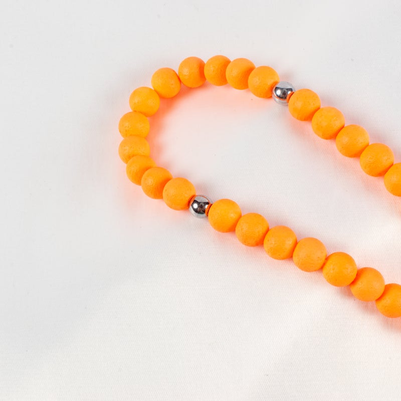 Orange Alabaster Stone Prayer Bead of 33 Beads - Image 2