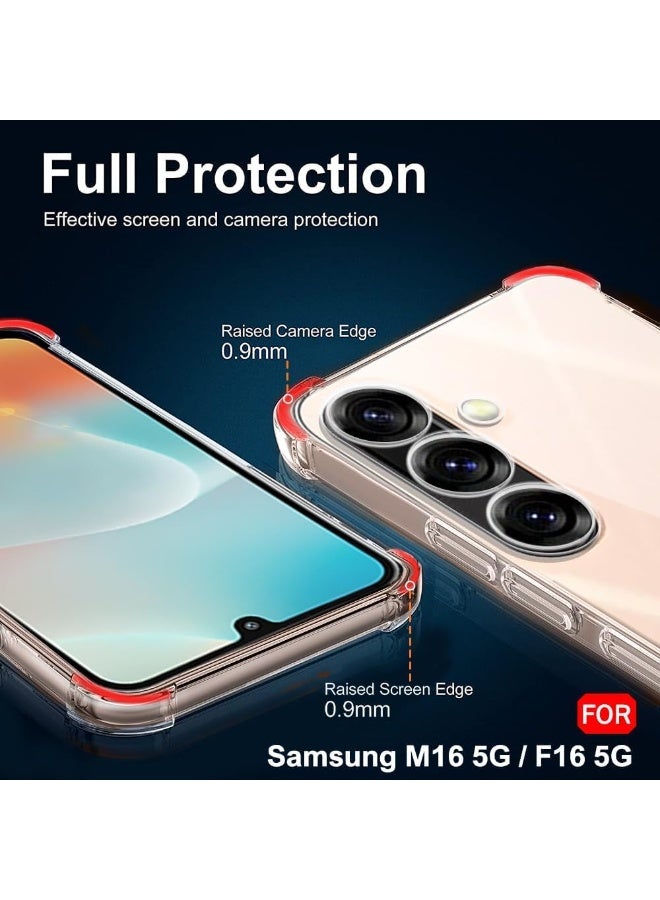 Muzz حافظة متوافقة مع سامسونج جالاكسي M16 5G / حافظة سامسونج جالاكسي F16 5G مع حماية الكاميرا وامتصاص الصدمات وحافة ناعمة مضادة للخدش حافظة شفافة لسامسونج M16 / F16 - Image 3