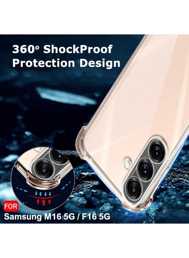 Muzz حافظة متوافقة مع سامسونج جالاكسي M16 5G / حافظة سامسونج جالاكسي F16 5G مع حماية الكاميرا وامتصاص الصدمات وحافة ناعمة مضادة للخدش حافظة شفافة لسامسونج M16 / F16 - Image 5