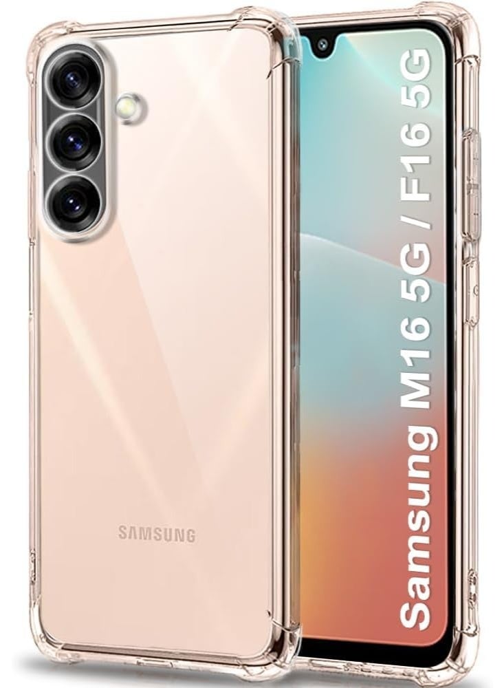 Muzz حافظة متوافقة مع سامسونج جالاكسي M16 5G / حافظة سامسونج جالاكسي F16 5G مع حماية الكاميرا وامتصاص الصدمات وحافة ناعمة مضادة للخدش حافظة شفافة لسامسونج M16 / F16 - Image 1