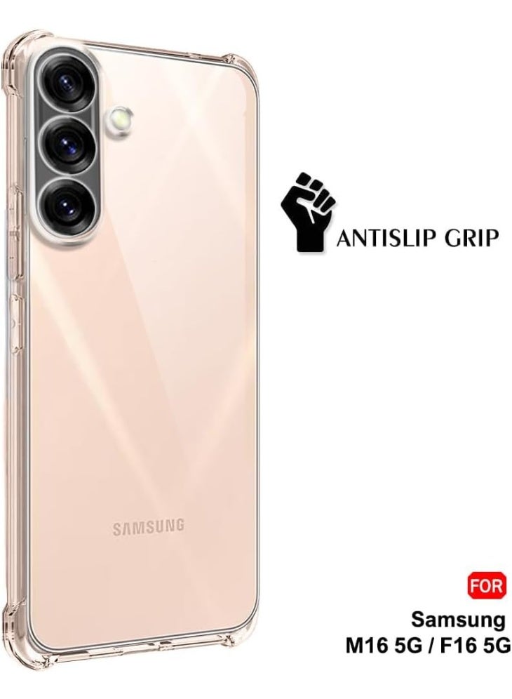 Muzz حافظة متوافقة مع سامسونج جالاكسي M16 5G / حافظة سامسونج جالاكسي F16 5G مع حماية الكاميرا وامتصاص الصدمات وحافة ناعمة مضادة للخدش حافظة شفافة لسامسونج M16 / F16 - Image 2