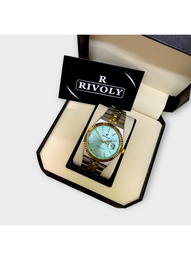 ريفولي ساعة يد للرجال من الستانلس ستيل بعرض انالوج وحركة كوارتز ، سهلة القراءة بتصميم عصري مقاوم للماء، ساعة يد كلاسيكية فاخرة . - Image 4