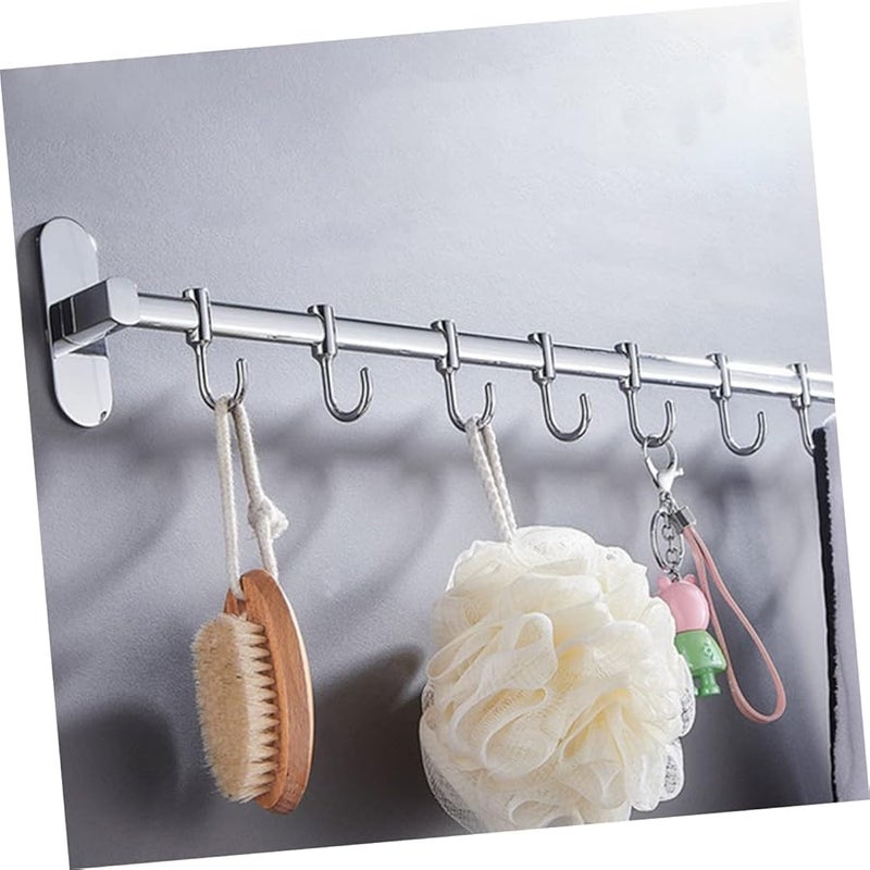 Stainless Steel Wall Mounted Kitchen Hooks No Screw Installation Space Saving Storage Rack - Image 5