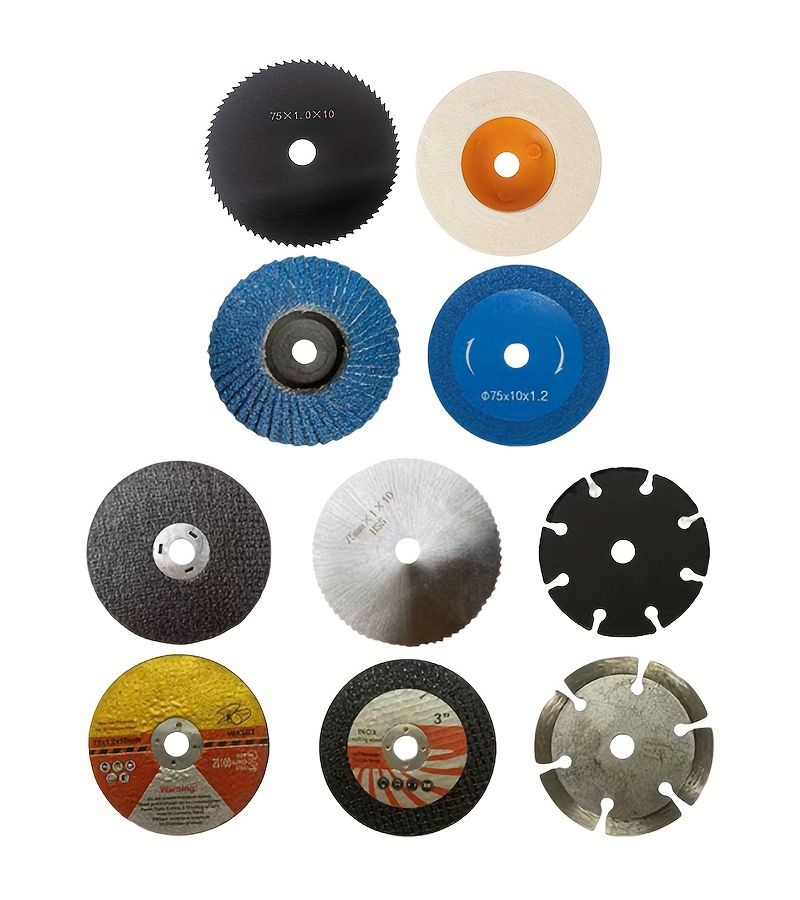 10 Pcs 3 Inch Durable Mini Grinding Wheel Set For Various Material Manufacturing And Processing Multi Functional Use - Image 3
