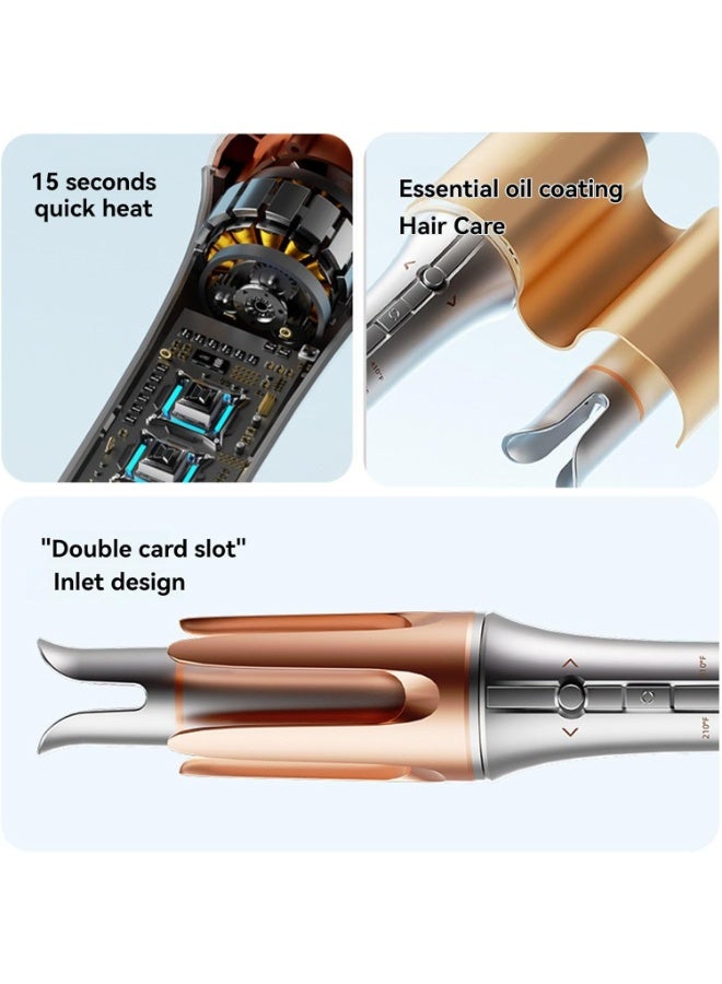 SHOPIRA GO Automatic Curling Iron 32mm (1.25 Inch) Auto Rotating Hair Curler, Fast Heating Curling Wand with 3 Temperature Settings, 2-Way Rotation, Anti-Scald & Anti-Tangle, Dual Voltage Hair Styling Tool (Silver) - Image 4