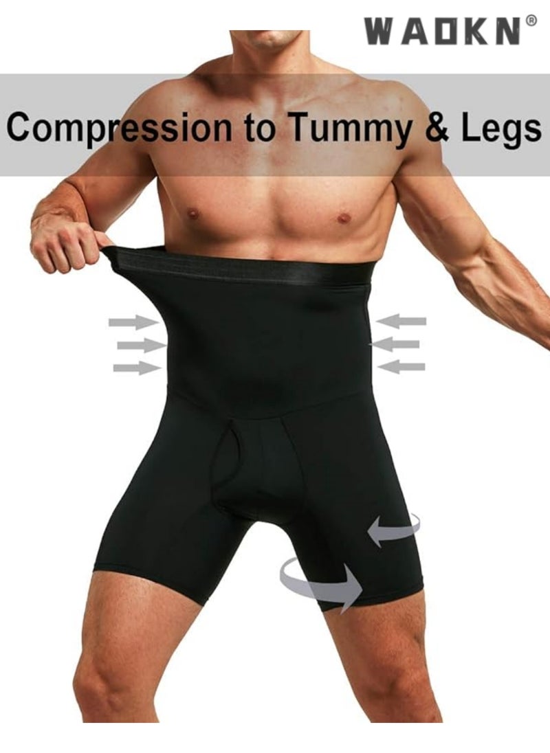 WAOKN - Men Tummy Control Shorts High Waist Slimming Shapewear Body Shaper Leg Underwear Briefs,High Waist bdomen Trimming Boxer Brief Stretch Pants Underwear Body Shaper Seamless Belly Girdle Boxer Briefs - Image 1