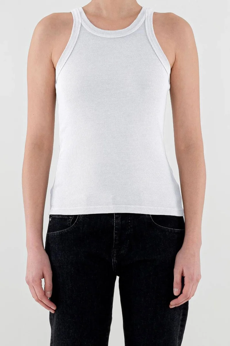 Ag Jeans Crisp Ribbed Cotton Tank Top