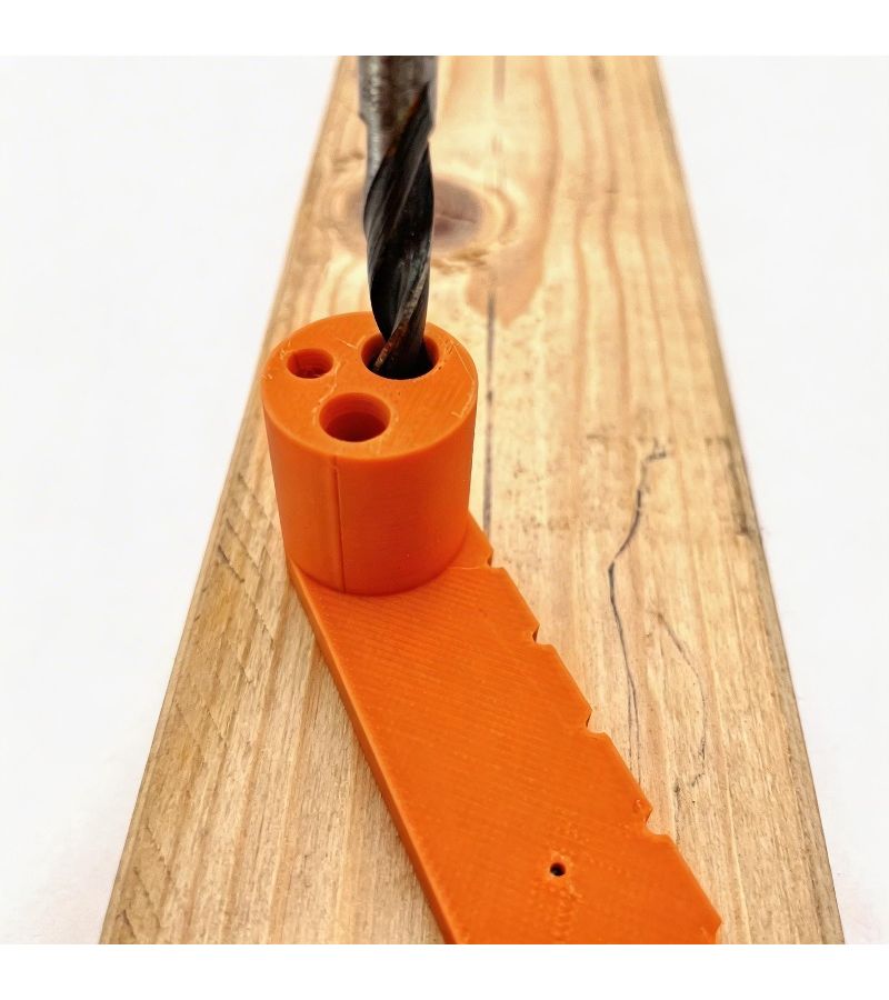 Orange Multifunctional Woodworking Positioning Ruler Precision Line Drawing Drilling Guide 120mm Width Tool - Image 1
