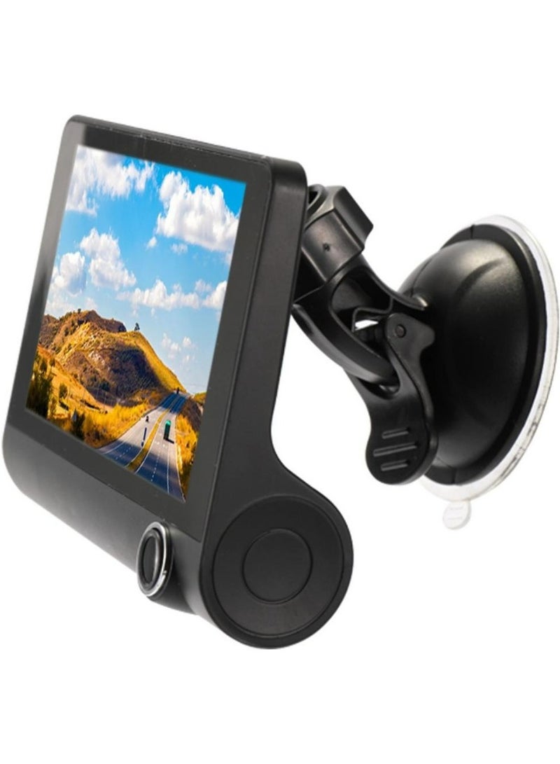 دينكس كاميرا مراقبة السيارة DVR بحجم HD 1080p مع كاميرا أمامية وسوداء وكاميرا داخلية - Image 2