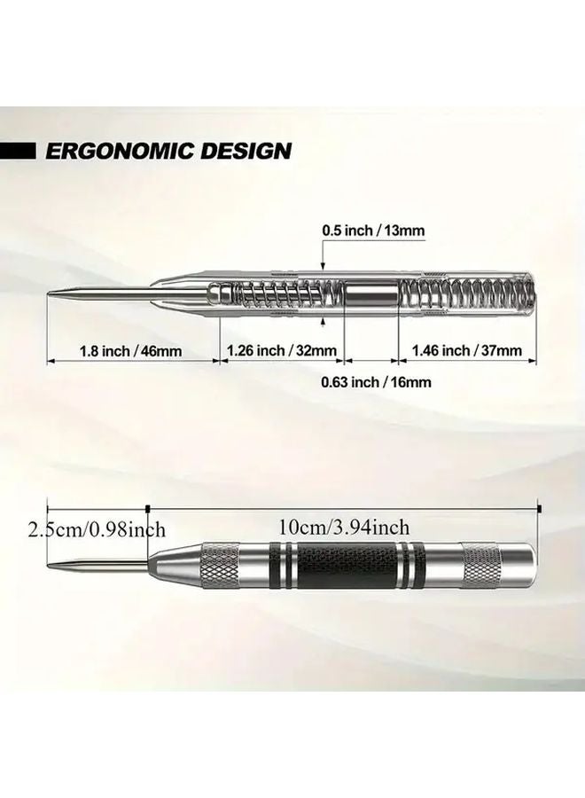 Automatic Center Punch Set With Two Punches Heavy Duty Steel Adjustable Tension Rust Resistant - Image 4