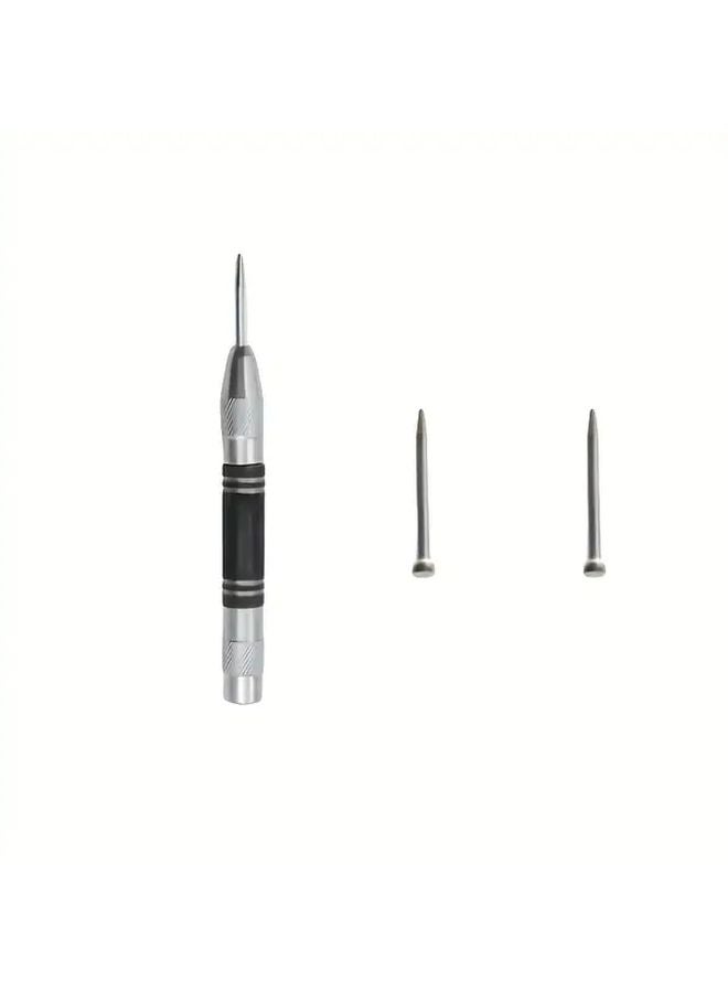 Automatic Center Punch Set With Two Punches Heavy Duty Steel Adjustable Tension Rust Resistant - Image 1