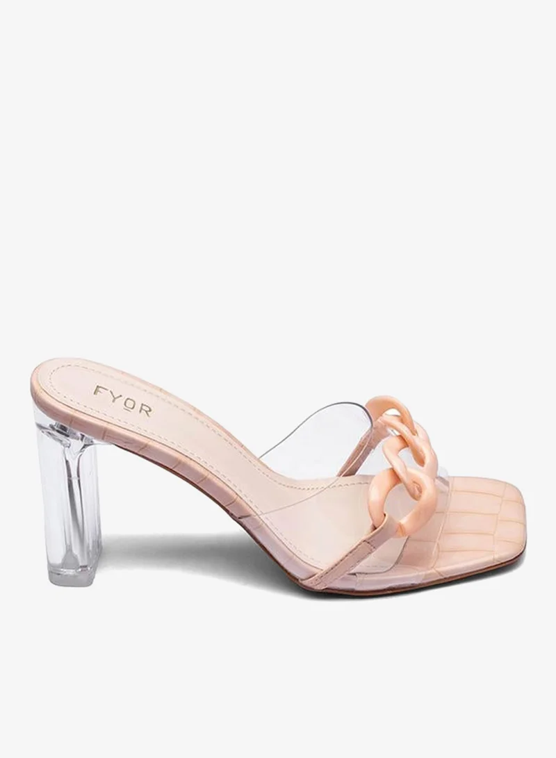 FYOR Chain-Detail Mid-Heel Slide HL 97