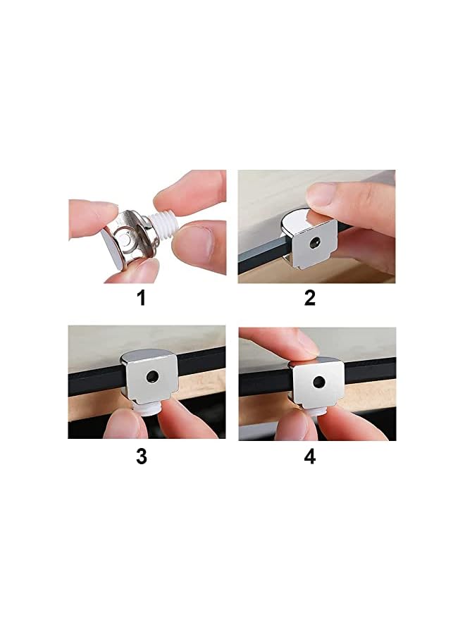 The Bros 20 Pcs Glass Shelf Brackets - Duckbill Clip Shelf Bracket, Adjustable Zinc Alloy Glass Clip Shelf Clamp, Solid Glass Clamp for Kitchen Table Shelves - Wall Mount Glass Hinge for 5-9mm Shelf Glass  - Image 3