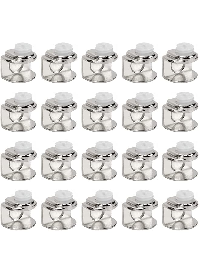 The Bros 20 Pcs Glass Shelf Brackets - Duckbill Clip Shelf Bracket, Adjustable Zinc Alloy Glass Clip Shelf Clamp, Solid Glass Clamp for Kitchen Table Shelves - Wall Mount Glass Hinge for 5-9mm Shelf Glass  - Image 1