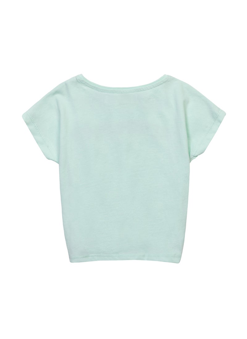 MINOTI Girls Printed T-Shirt with Front Tie  - Image 2