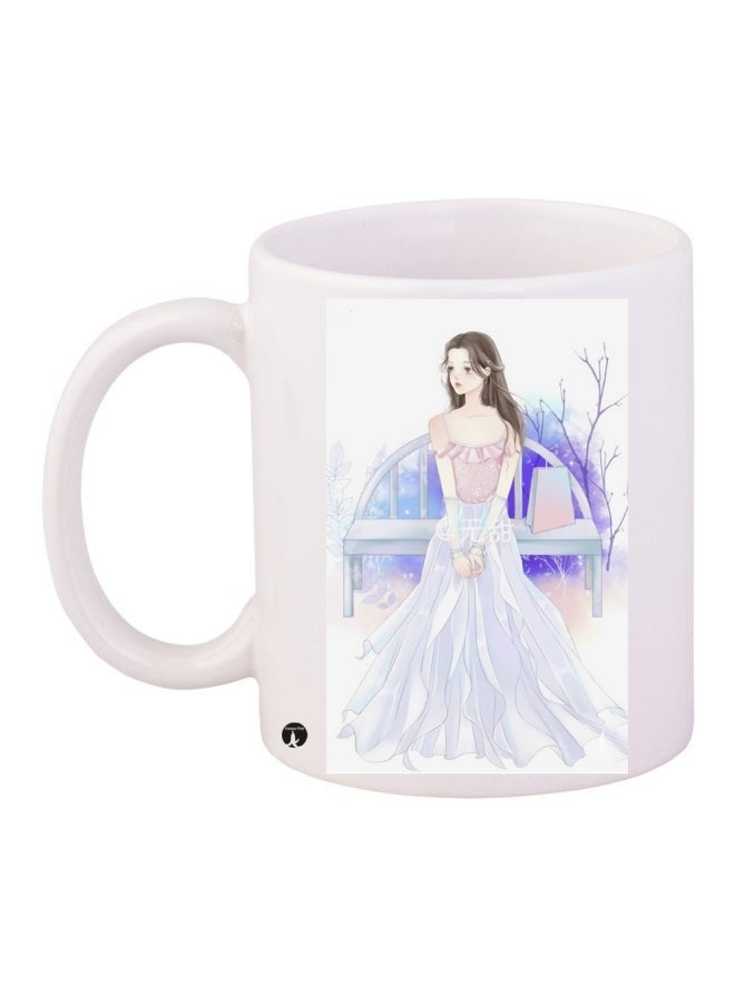 RYN Printed Ceramic Coffee Mug White/Purple