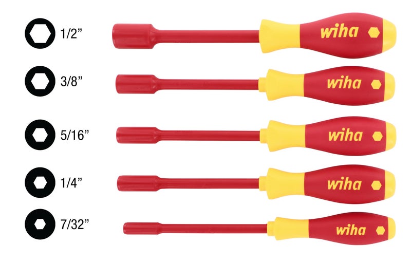 Wiha 32292 Insulated Nut Driver Set, Inch, 1000 Volt, 5 Piece - Image 4