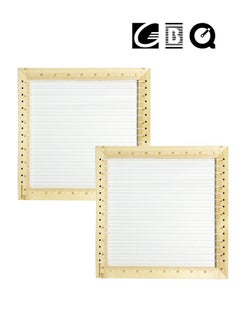 GBQ 2Pcs Square Knitting Wooden Loom Weaving Wood Tools Crafts Board 25*25Cm  - Image 1