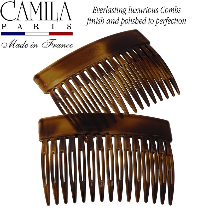 Camila Paris CP2942 French Hair Side Comb, Small Tortoise Shell, French Twist Hair Combs Decorative, Strong Hold Hair Clips for Women Bun Chignon Up-Do Styling Girls Hair Accessories, Made in France - Image 5