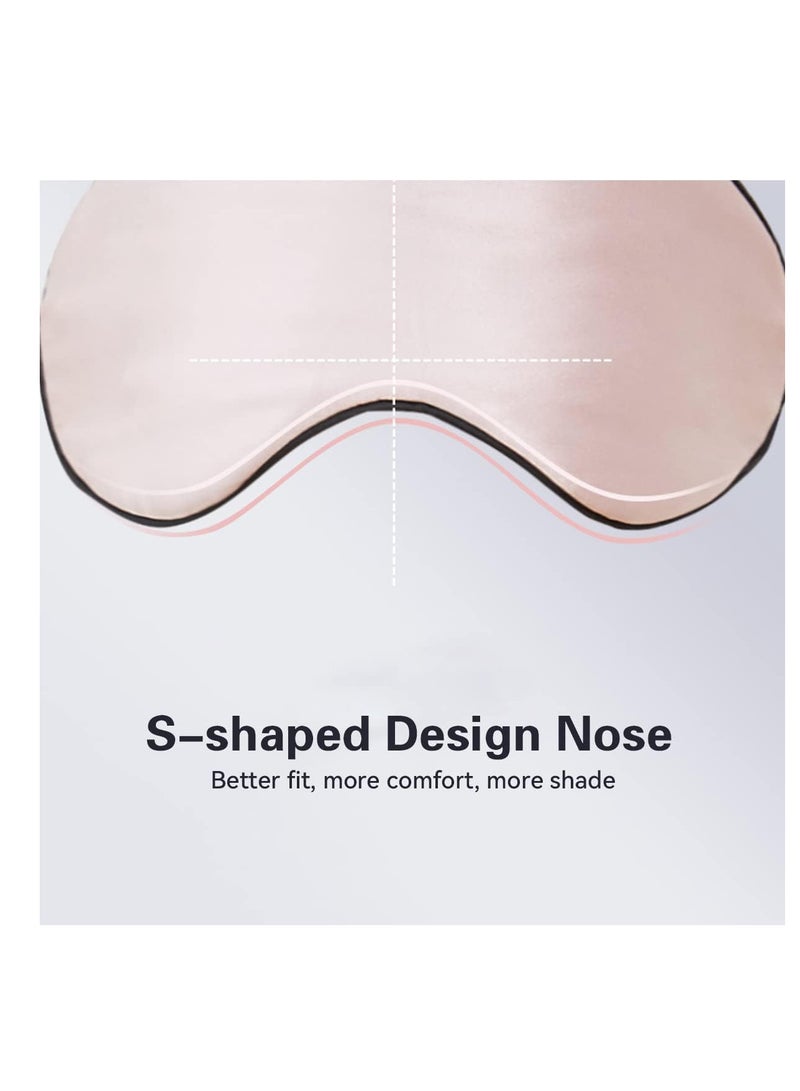 ECVV Silk Sleep Mask Super Soft Eye Mask 16 Momme 100% Mulberry Silk Night Effective Shading Eye Cover for Sleeping with Adjustable Strap for Women Men (Pink)… - Image 1