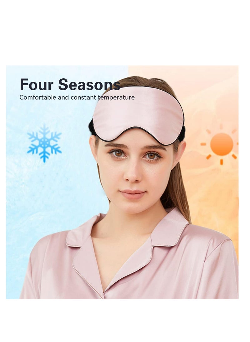 ECVV Silk Sleep Mask Super Soft Eye Mask 16 Momme 100% Mulberry Silk Night Effective Shading Eye Cover for Sleeping with Adjustable Strap for Women Men (Pink)… - Image 2