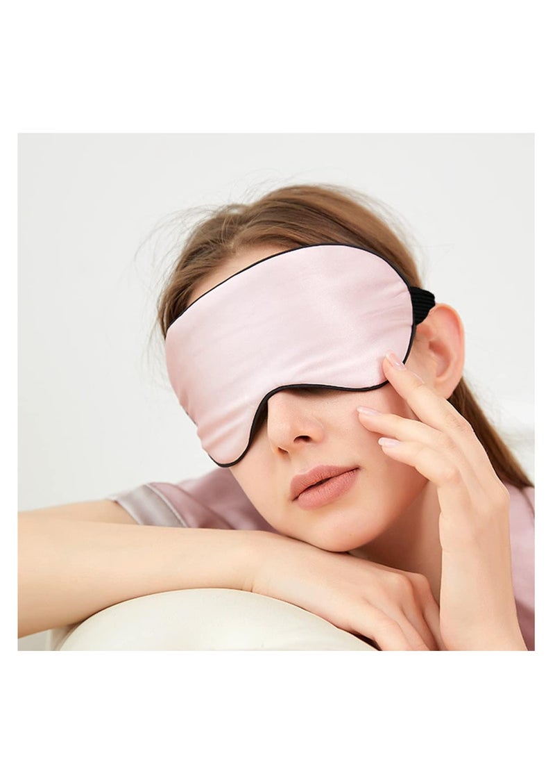 ECVV Silk Sleep Mask Super Soft Eye Mask 16 Momme 100% Mulberry Silk Night Effective Shading Eye Cover for Sleeping with Adjustable Strap for Women Men (Pink)… - Image 4