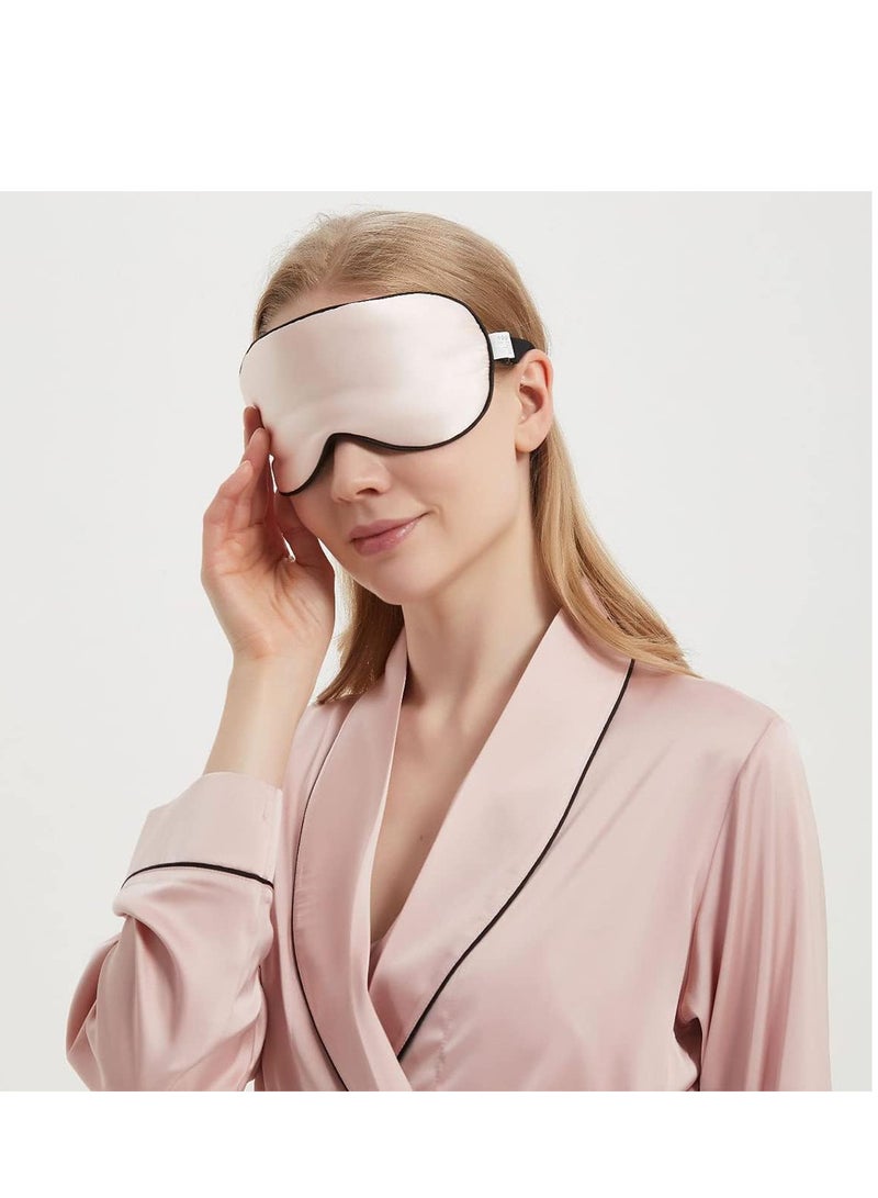 ECVV Silk Sleep Mask Super Soft Eye Mask 16 Momme 100% Mulberry Silk Night Effective Shading Eye Cover for Sleeping with Adjustable Strap for Women Men (Pink)… - Image 5