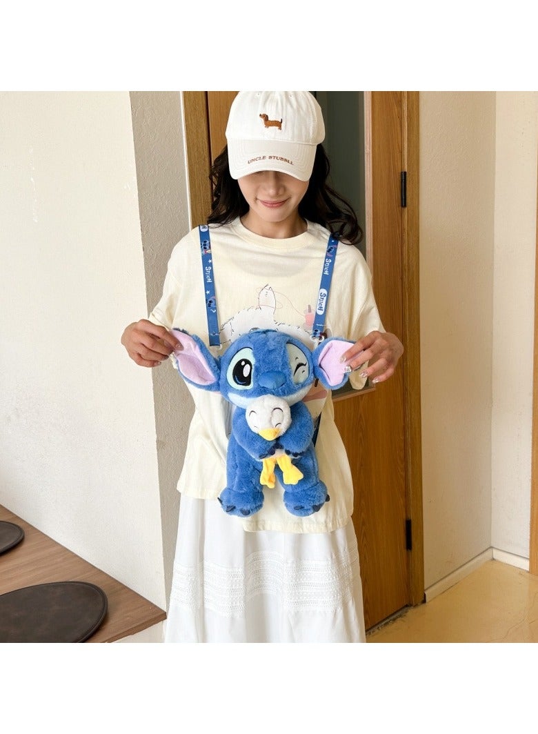 general 2025 Plush Doll Stitch Backpack Cute Doll Backpack Girl's Heart can be used as a birthday gift for fans - Image 2