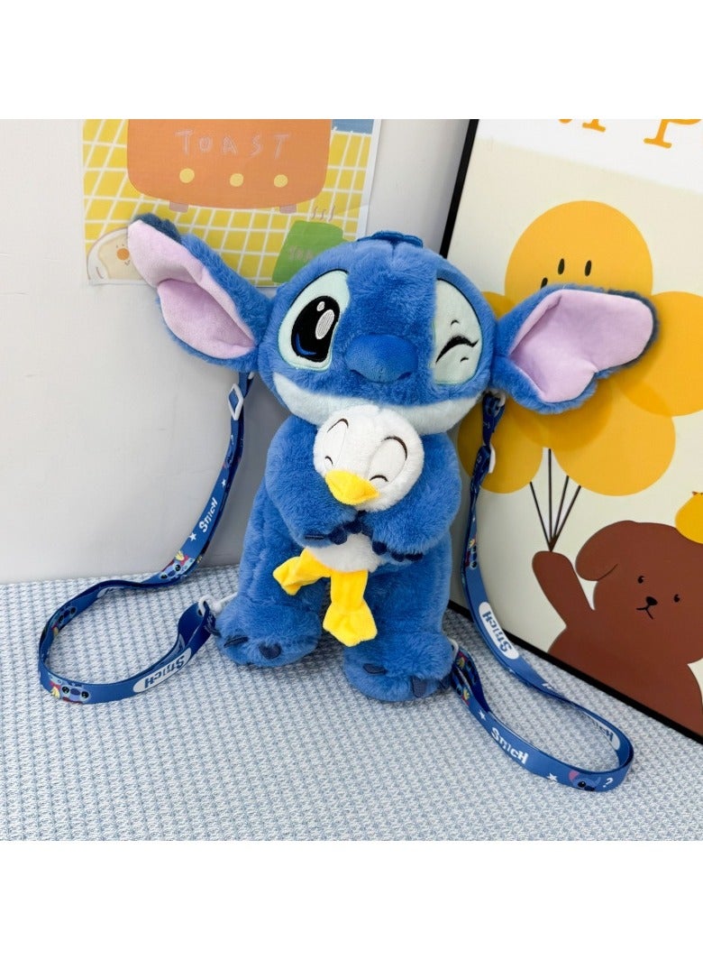 general 2025 Plush Doll Stitch Backpack Cute Doll Backpack Girl's Heart can be used as a birthday gift for fans - Image 1
