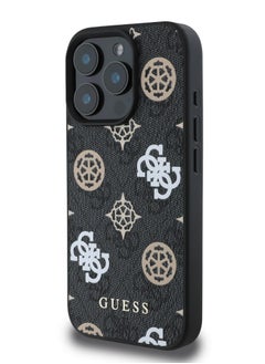 GUESS iPhone 16 Pro Max Case PU Hard Cover with Peony 4G Design / slim profile / Drop protection / Lightweight Back Cover - Black  - Image 5